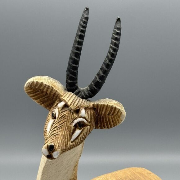 Vtg Artesania Rinconada Gazelle Figurine Springbok African Antelope 5" Wildlife - Picture 2 of 11